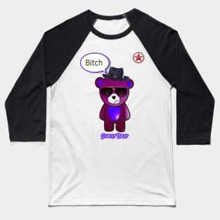 Geek Girl - SwearBear - Bitch Baseball T-Shirt